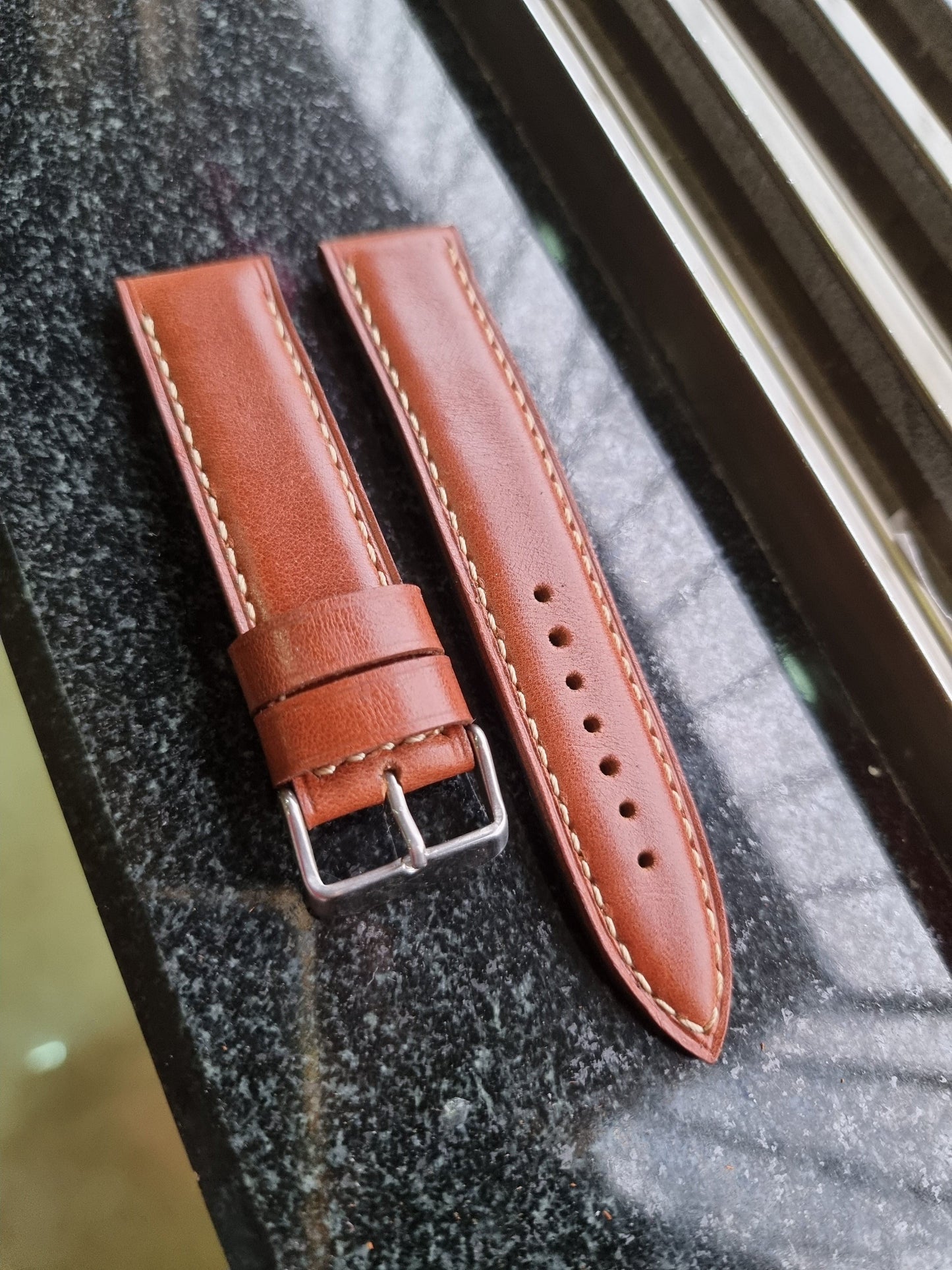 Indianleathercraft Handmade  brown leather strap