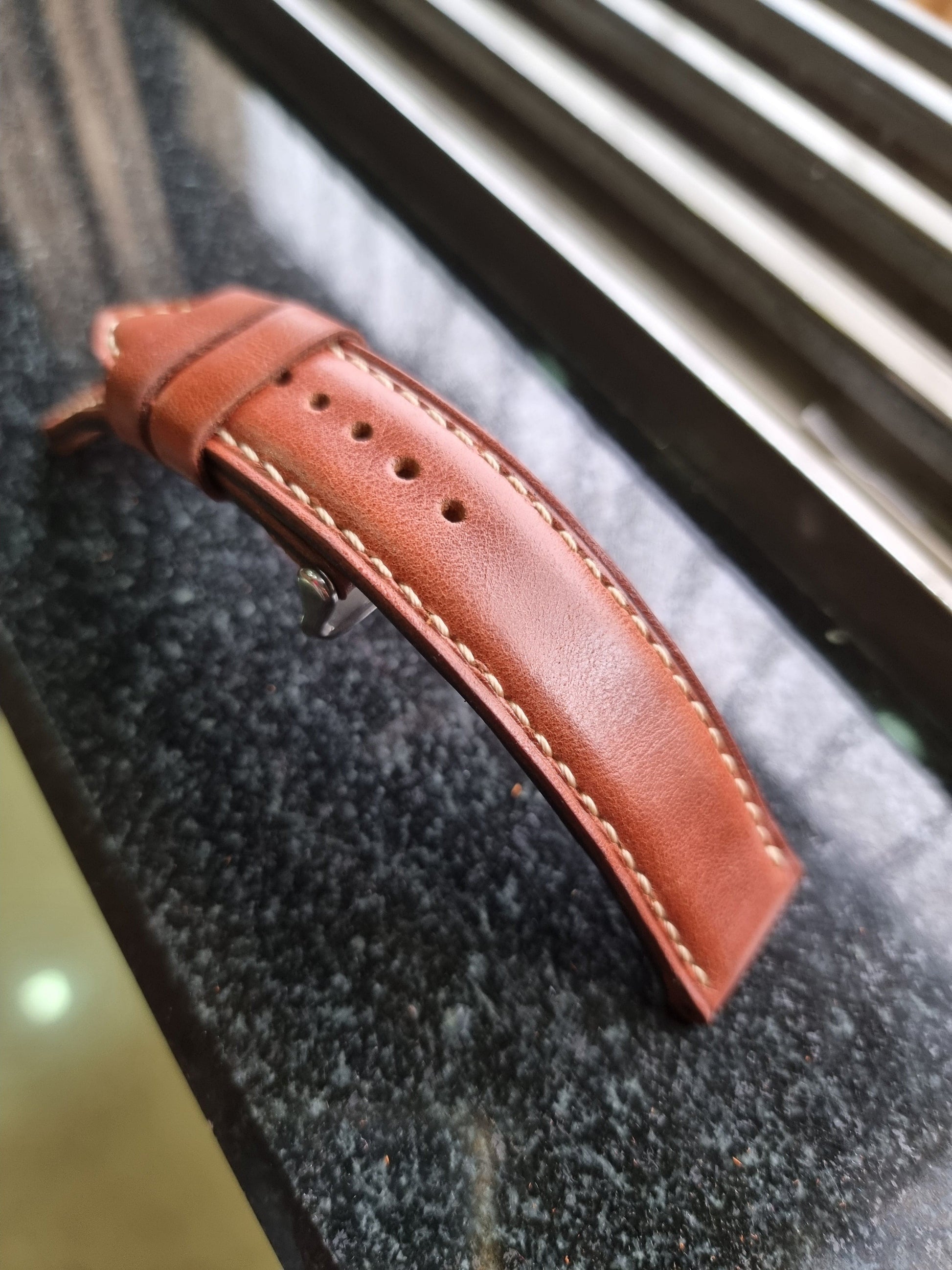 Indianleathercraft Handmade  brown leather strap