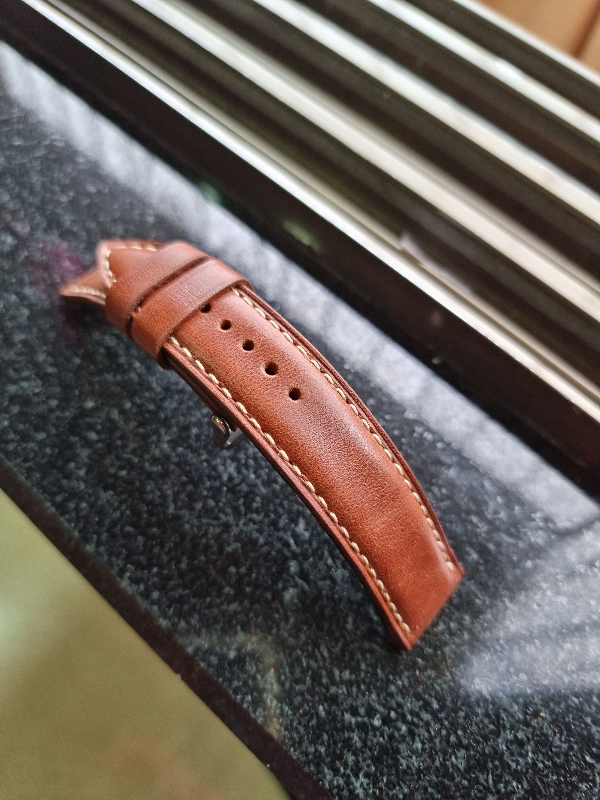 Indianleathercraft Handmade  brown leather strap