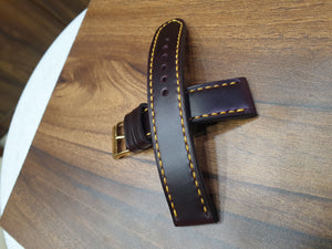 Indianleathercraft Handmade burgundy leather strap
