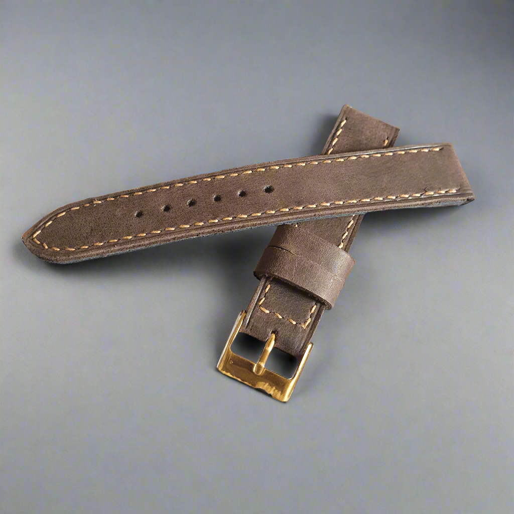 Indianleathercraft handmade coffee brown leather strap