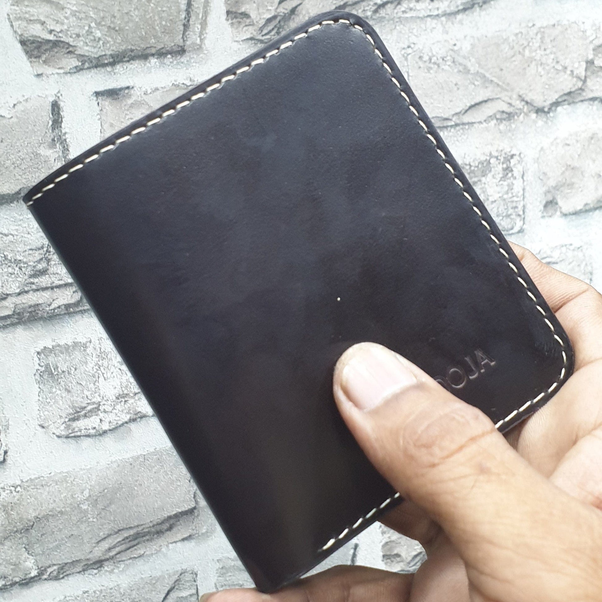 Indianleathercraft Handmade dark brown leather wallet