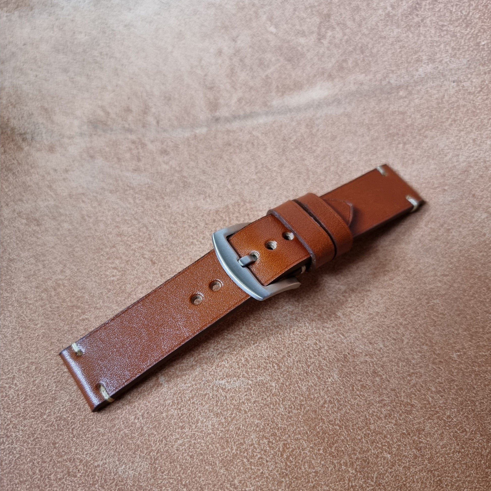 Indianleathercraft Handmade english tan leather strap