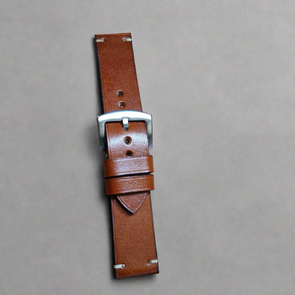 Handmade english tan leather strap Indianleathercraft