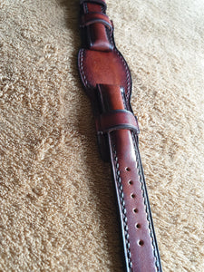 Handmade full grain leather bund strap