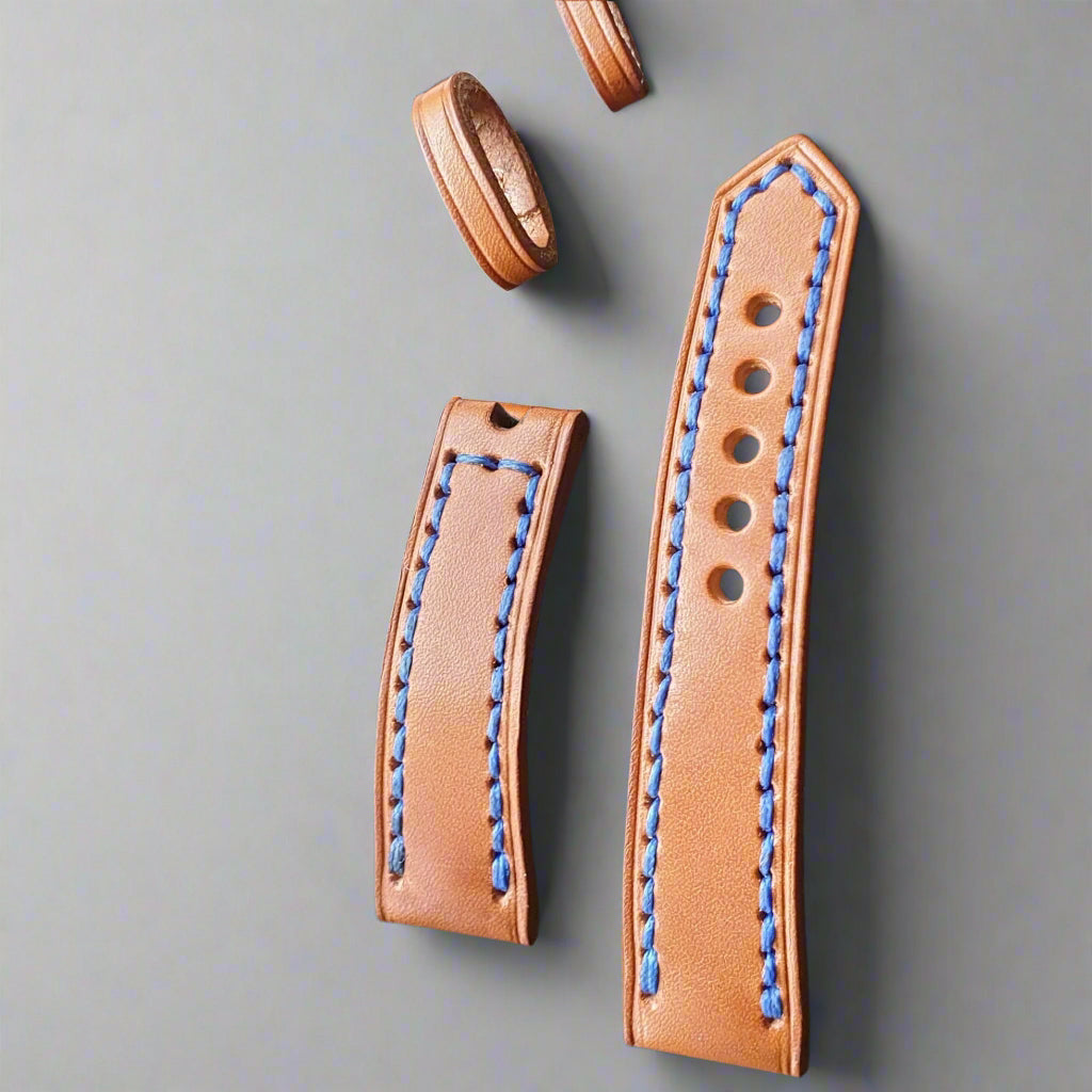 Handmade full grain leather luminor panerai strap