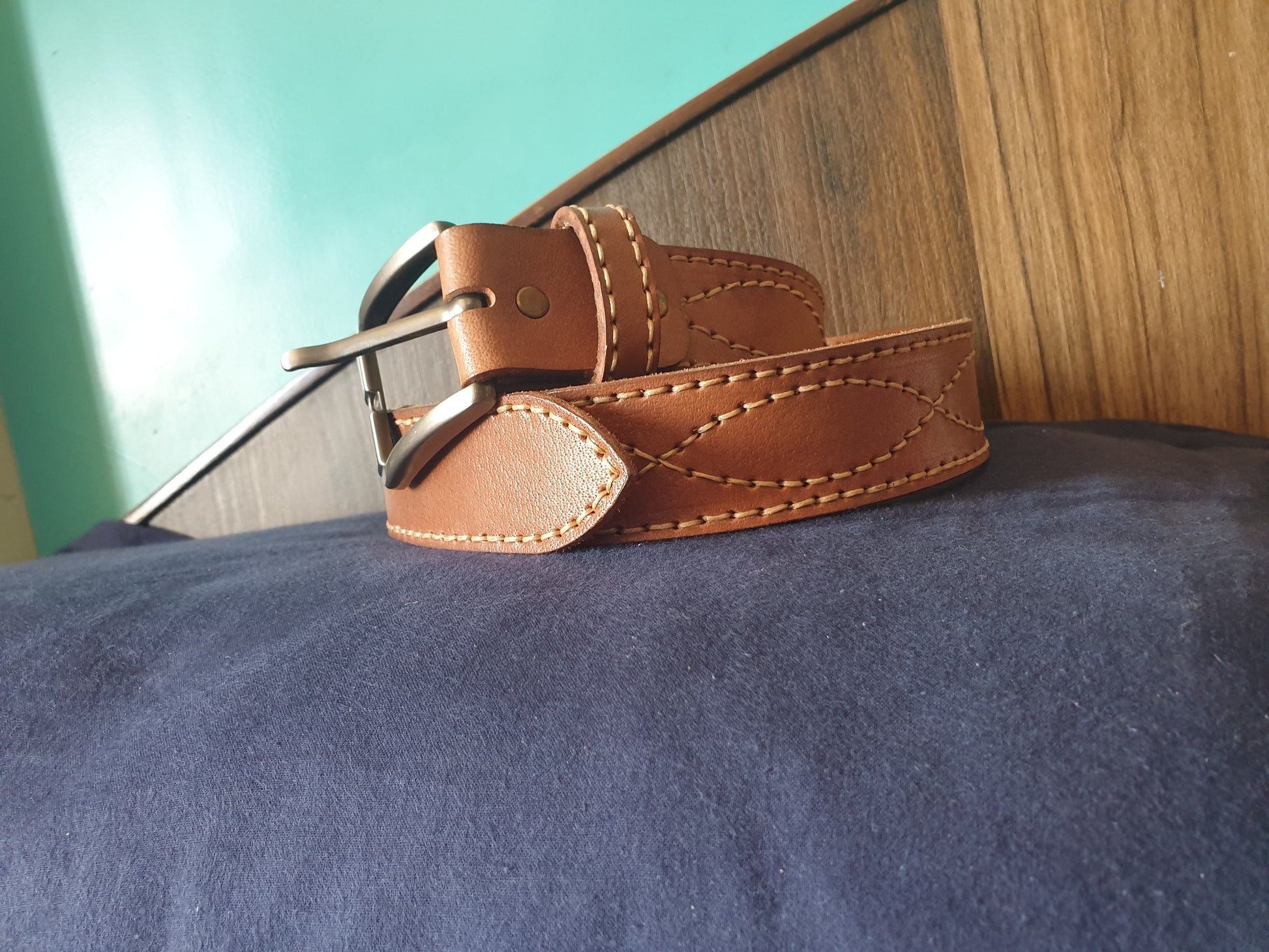 Handmade full grain leather belt Indianleathercraft