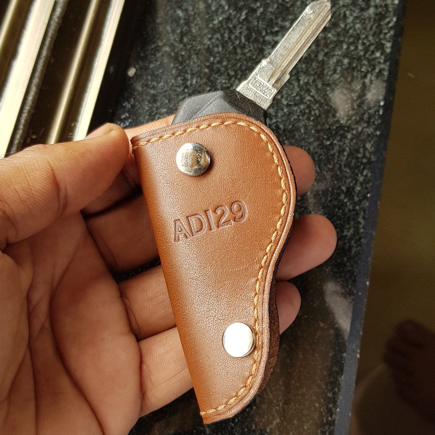 Indianleathercraft Handmade fullgrain leather key pouch