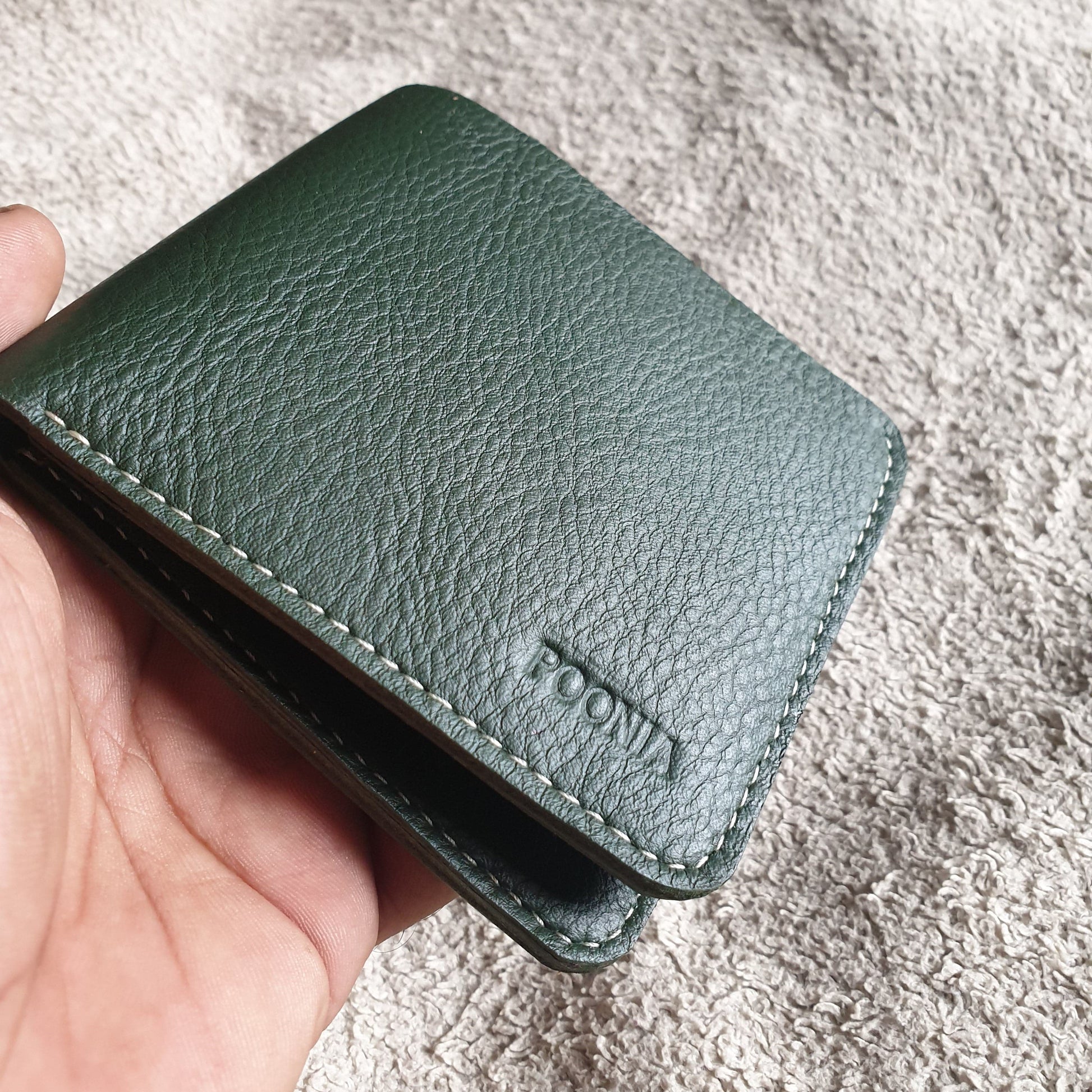 Indianleathercraft Handmade green leather wallet
