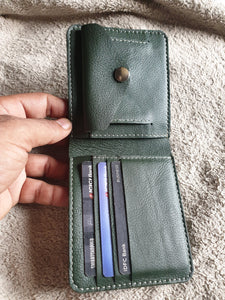 Indianleathercraft Handmade green leather wallet