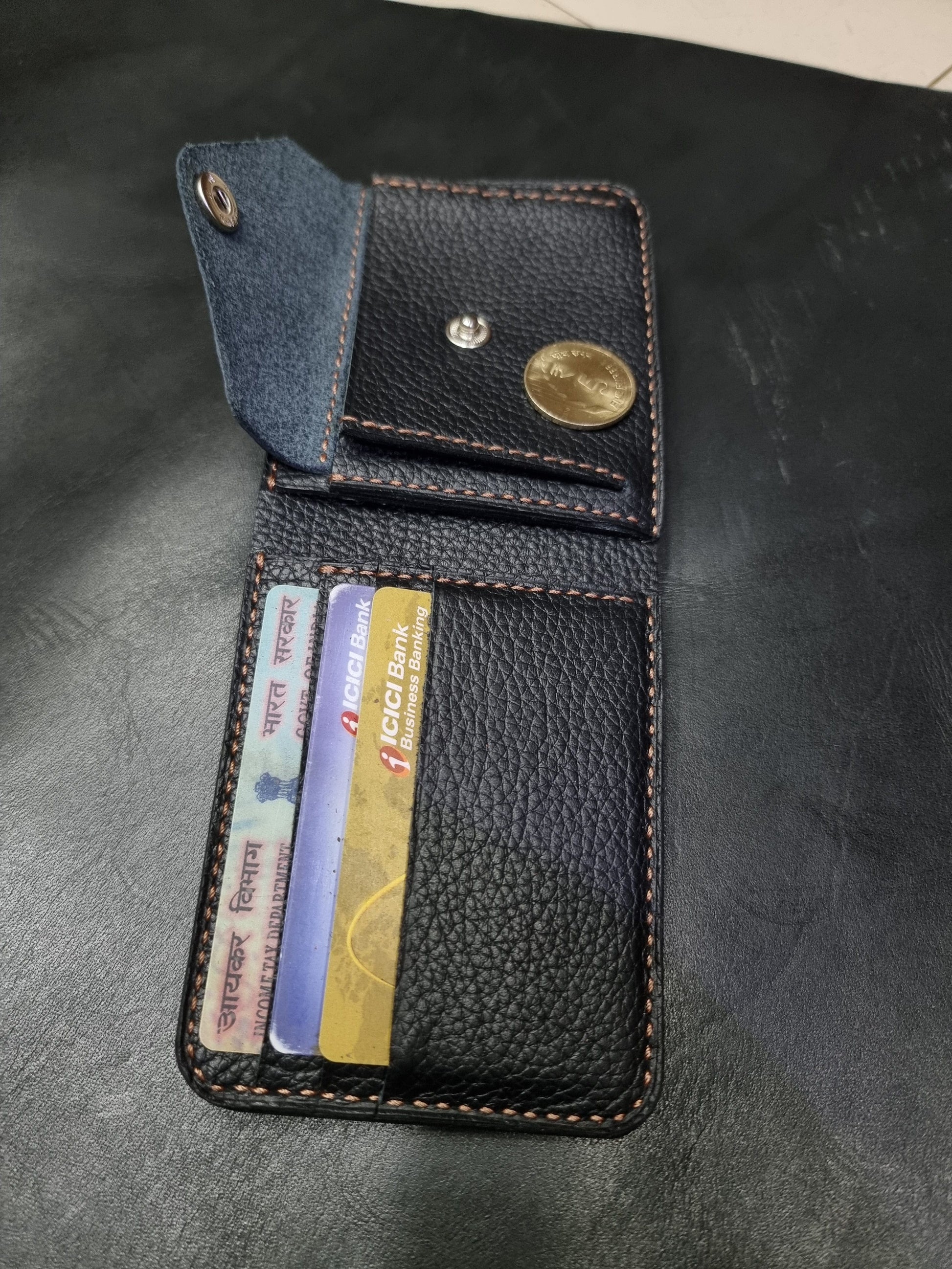 Indianleathercraft Handmade green leather wallet