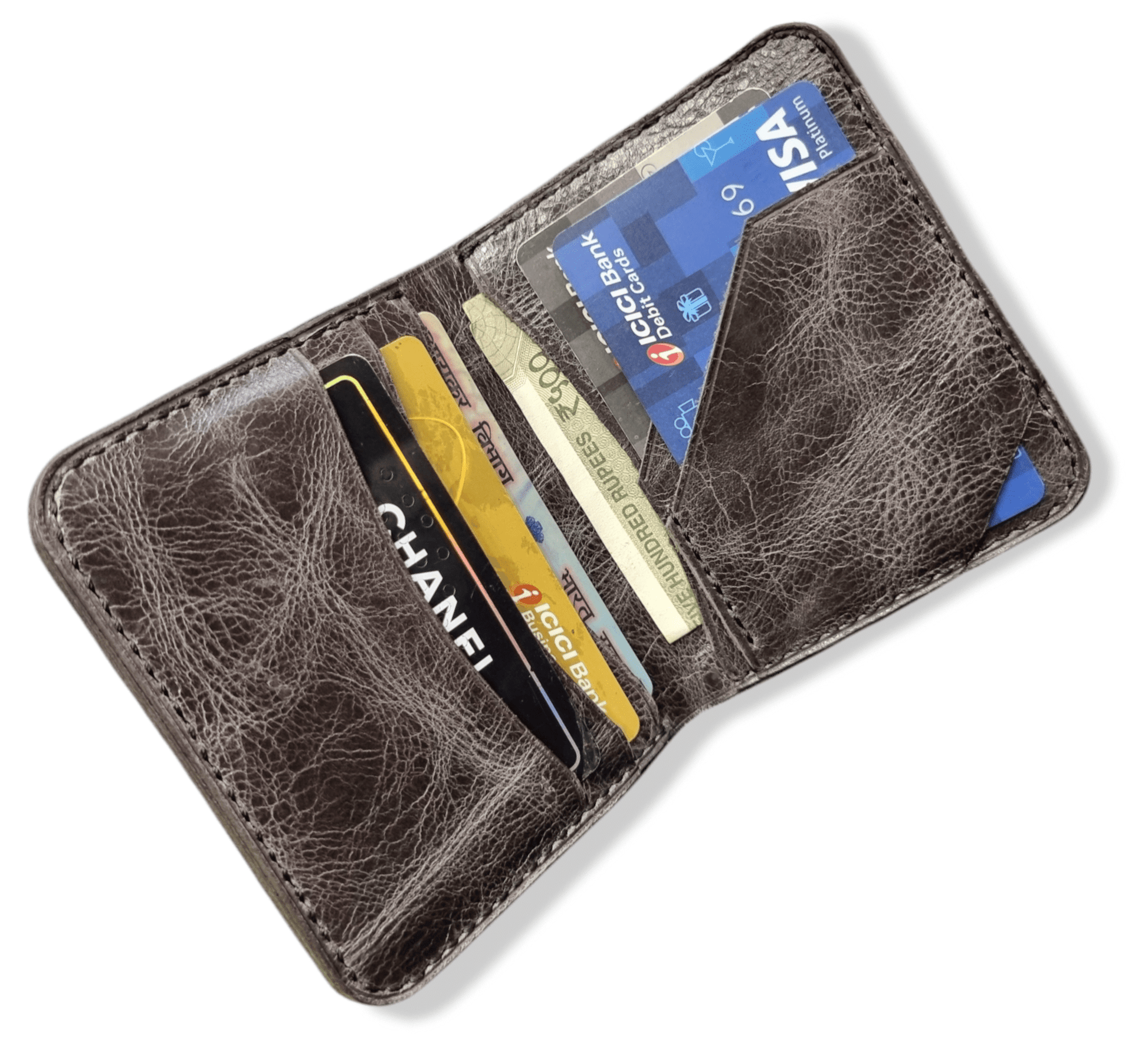 Indianleathercraft Handmade green leather wallet