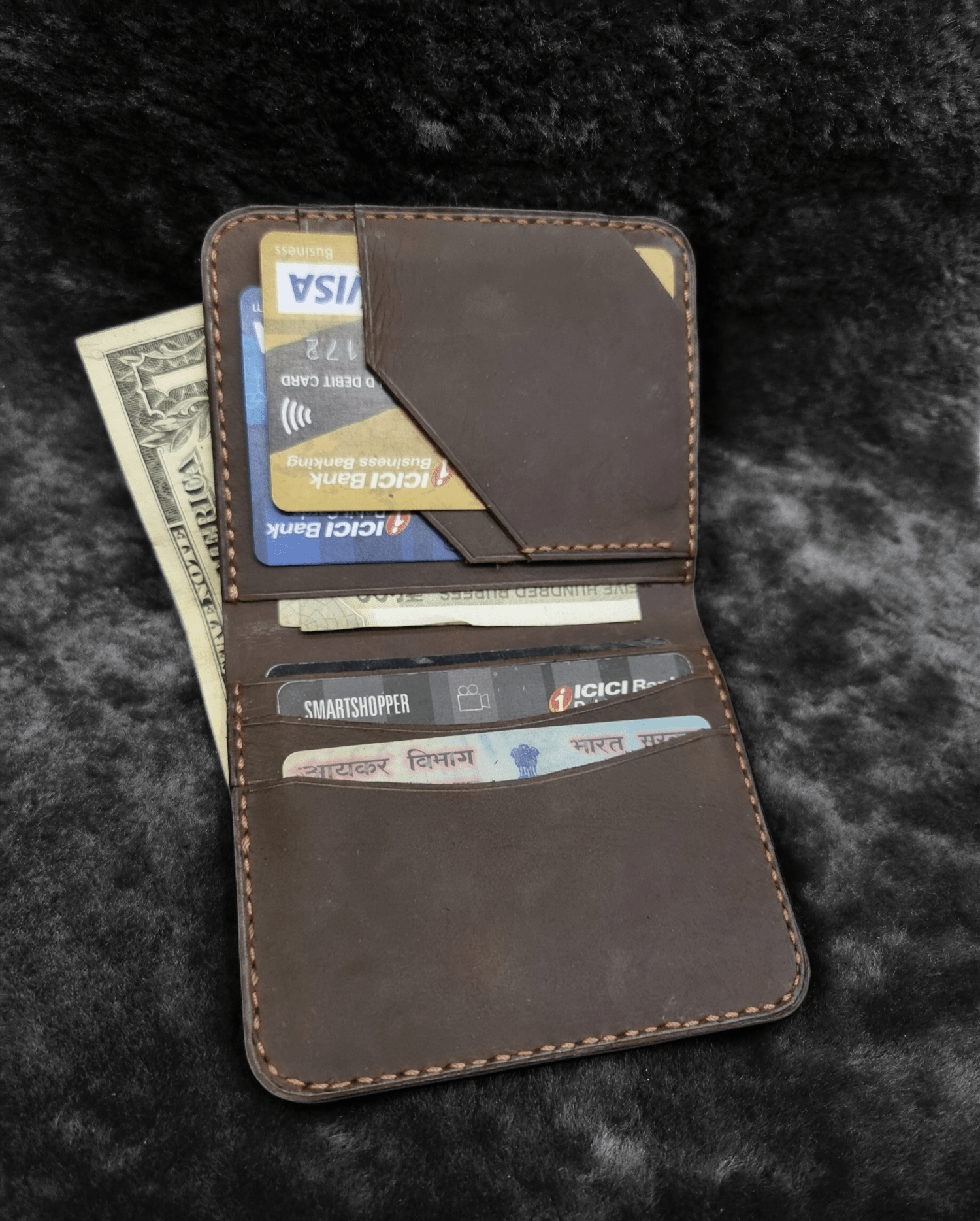 Indianleathercraft Handmade green leather wallet