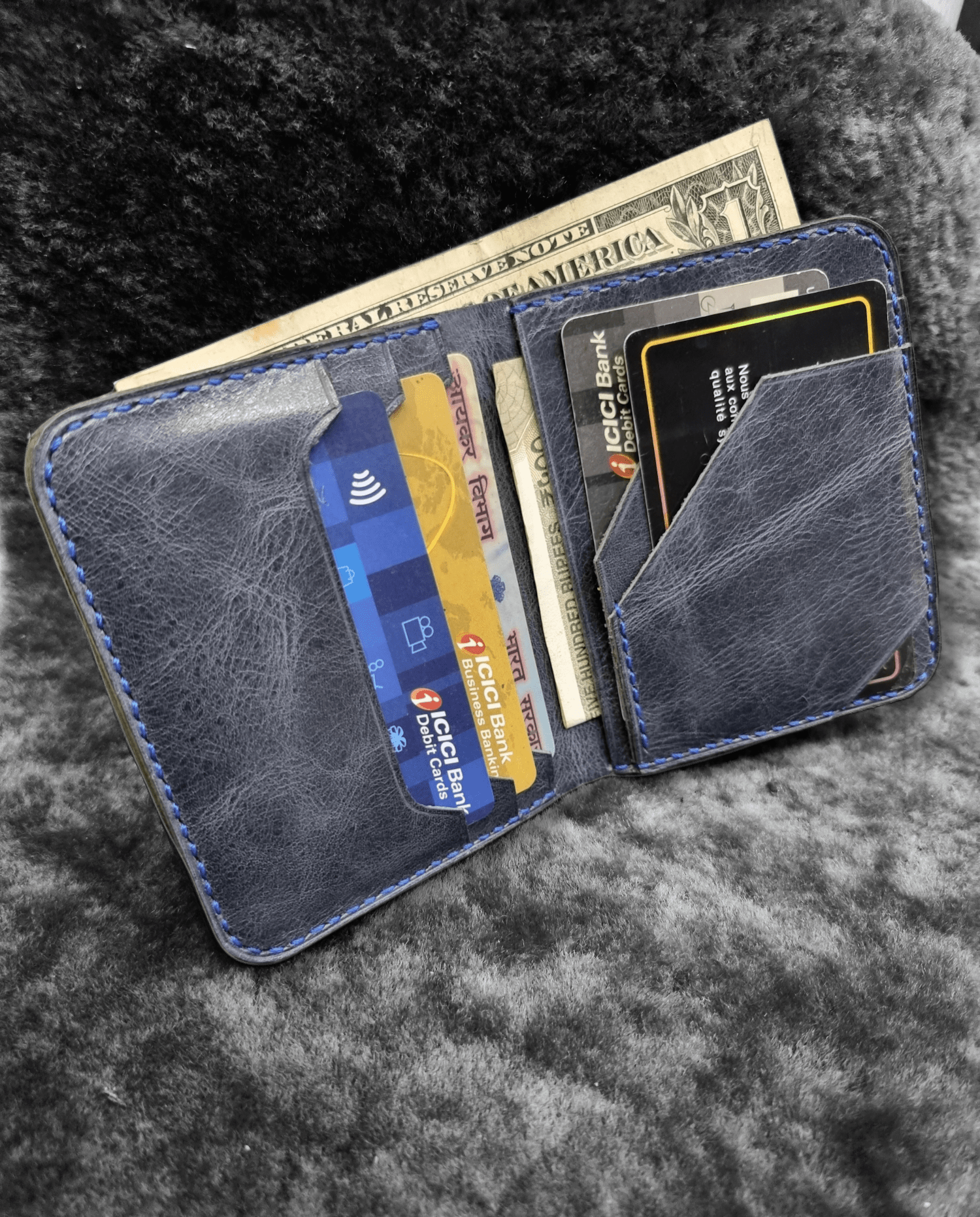 Indianleathercraft Handmade green leather wallet