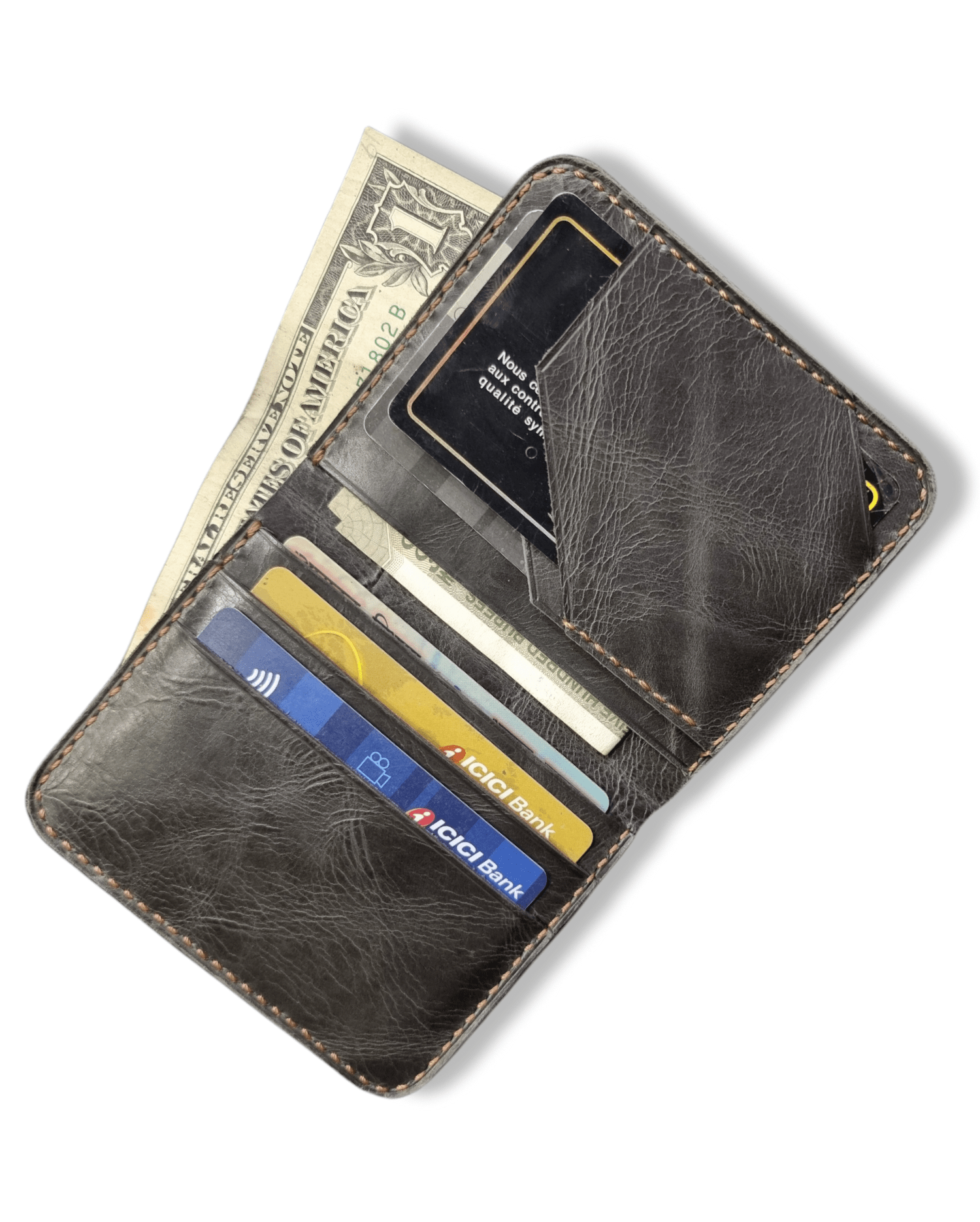 Indianleathercraft Handmade green leather wallet