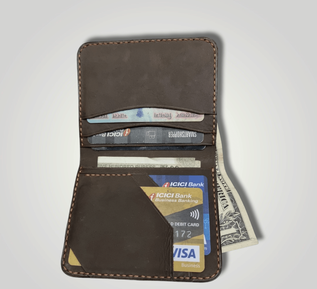 Indianleathercraft Handmade green leather wallet