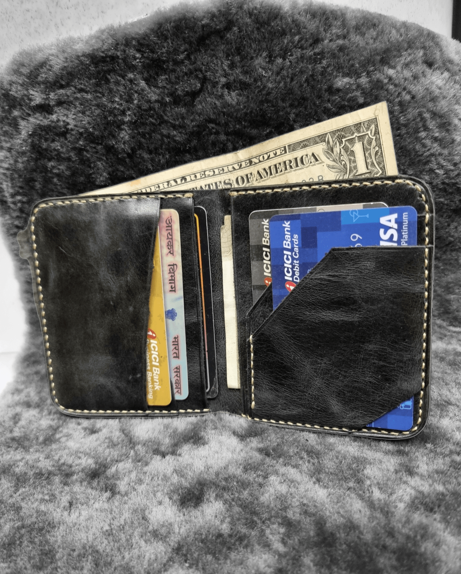 Indianleathercraft Handmade green leather wallet