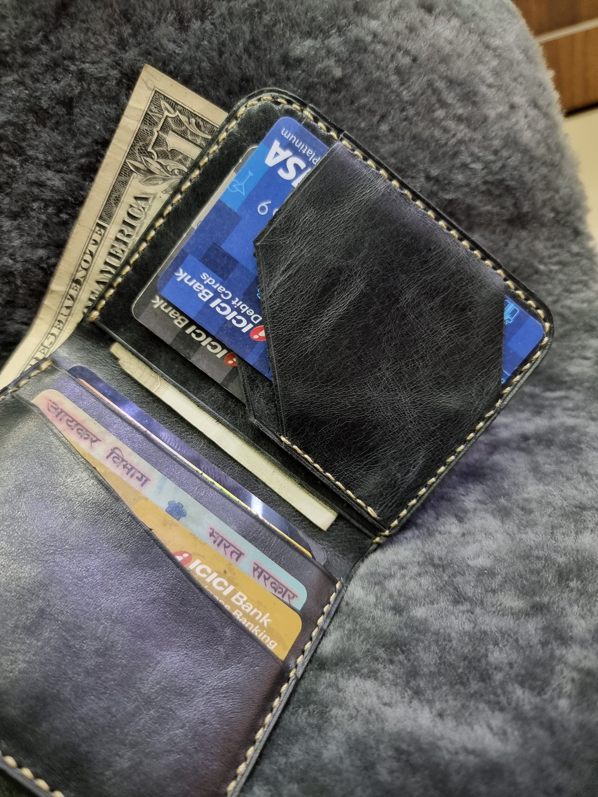 Indianleathercraft Handmade green leather wallet