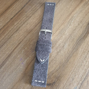 Indianleathercraft Handmade grey suede leather watch strap