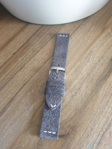 Indianleathercraft Handmade grey suede leather watch strap