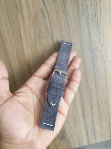 Indianleathercraft Handmade grey suede leather watch strap