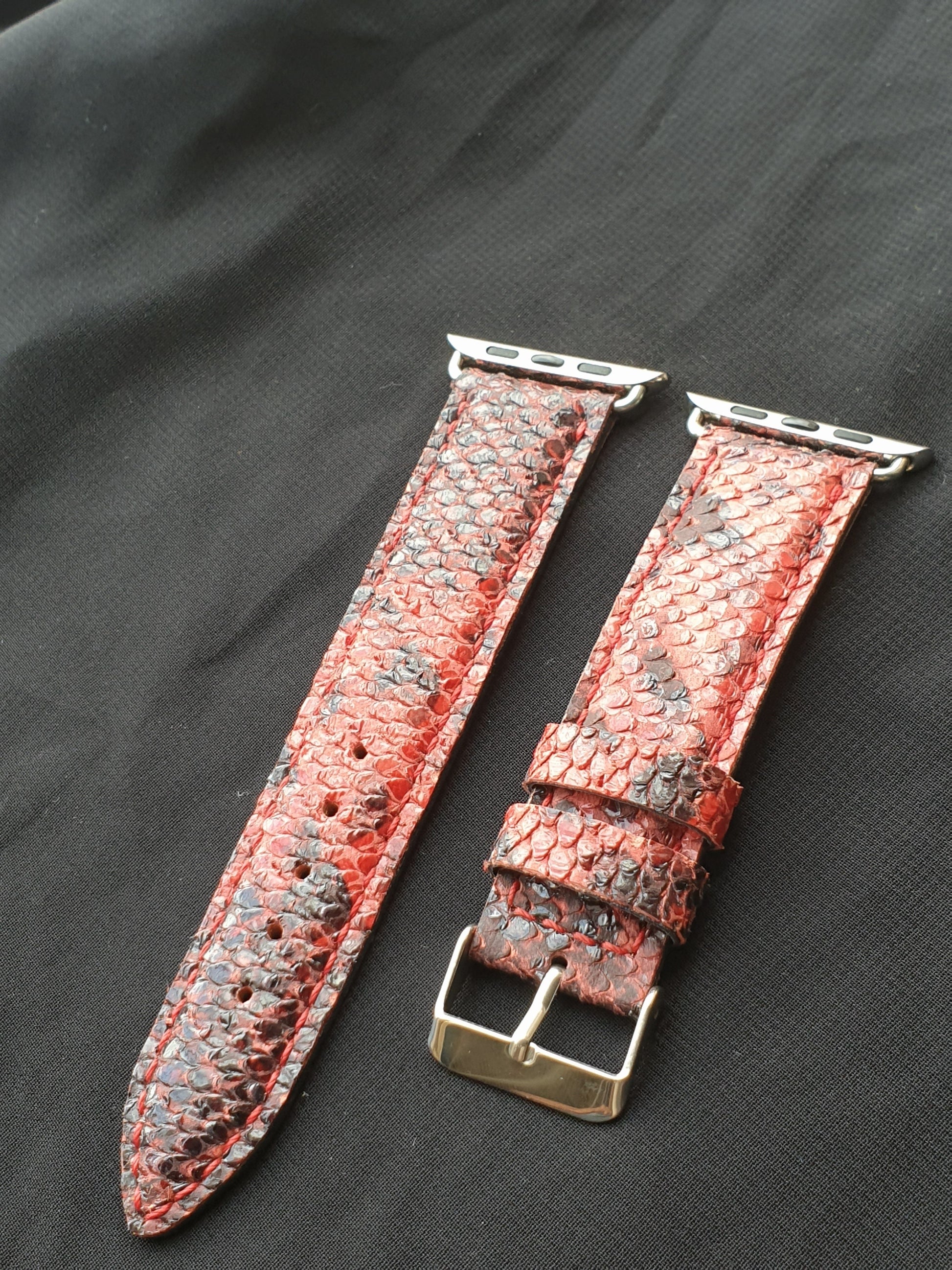 Indianleathercraft Handmade leather apple watch strap