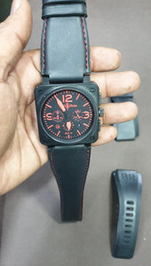 Indianleathercraft Handmade leather strap for bell & ross