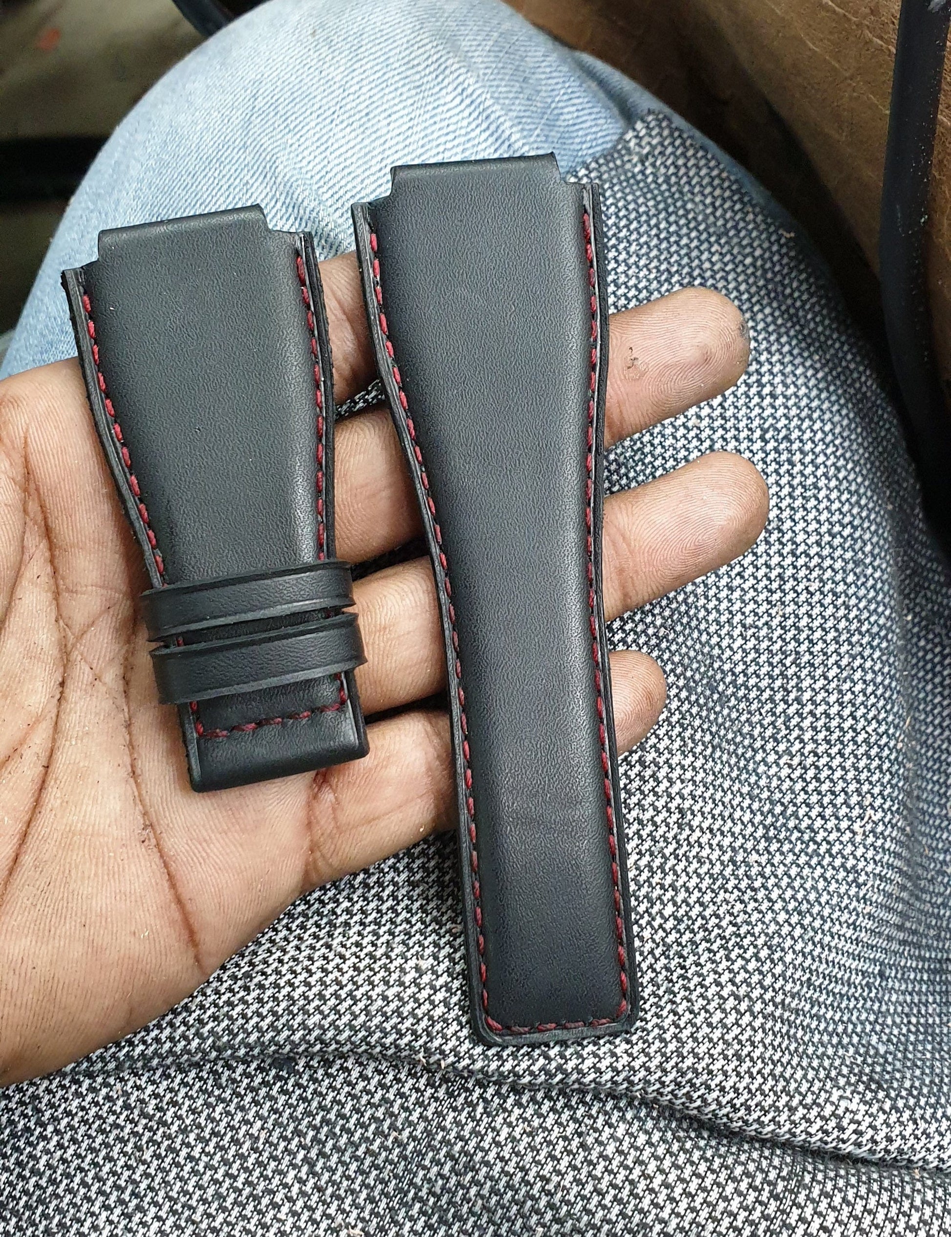 Indianleathercraft Handmade leather strap for bell & ross