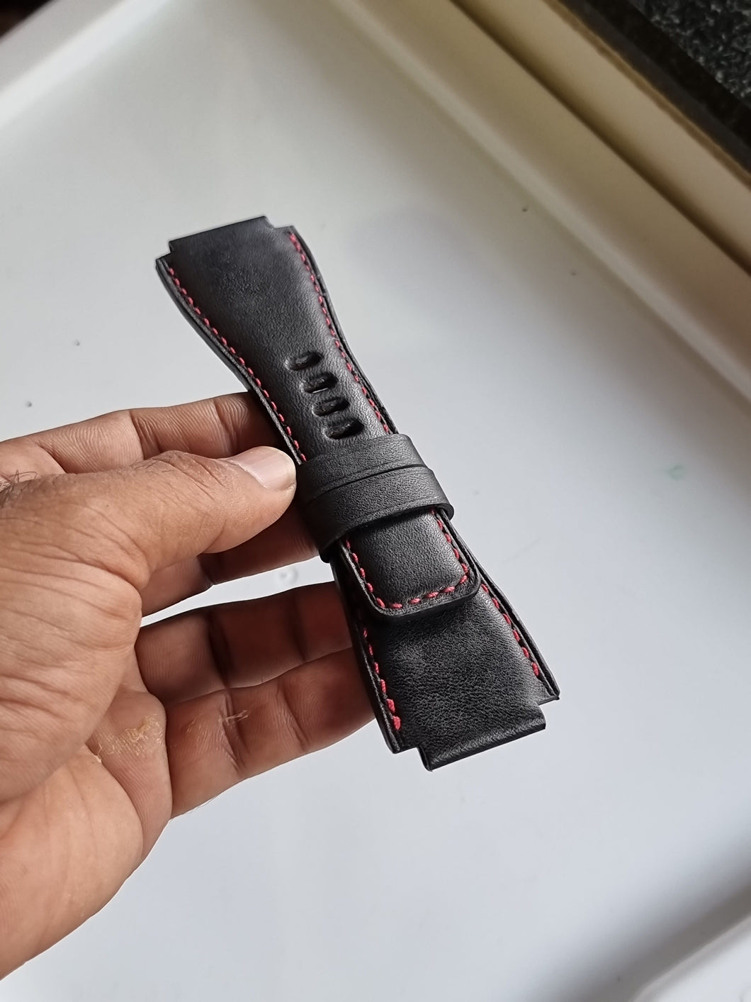 Indianleathercraft Handmade leather strap for bell & ross