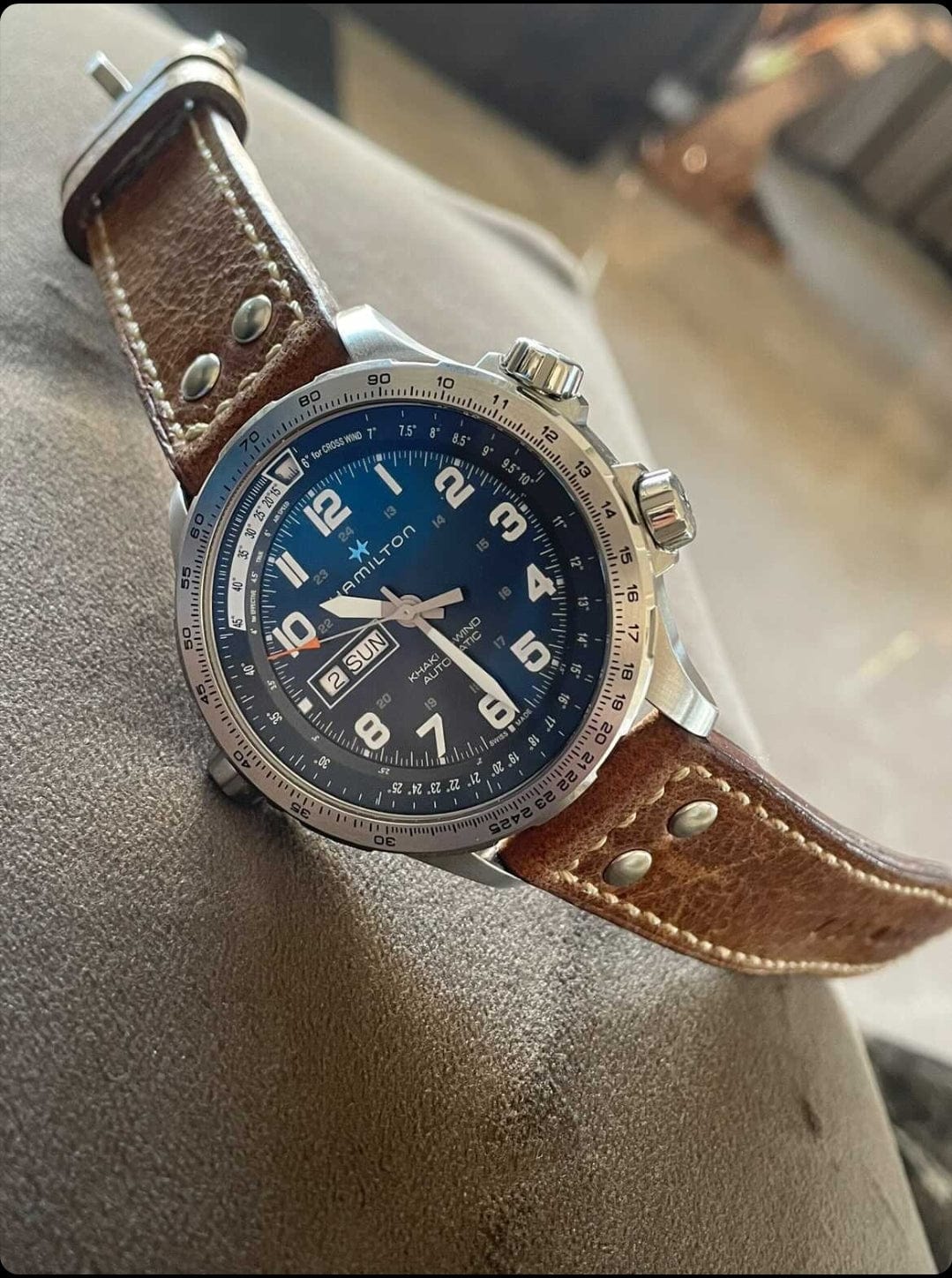 Indianleathercraft Handmade leather strap for hamilton