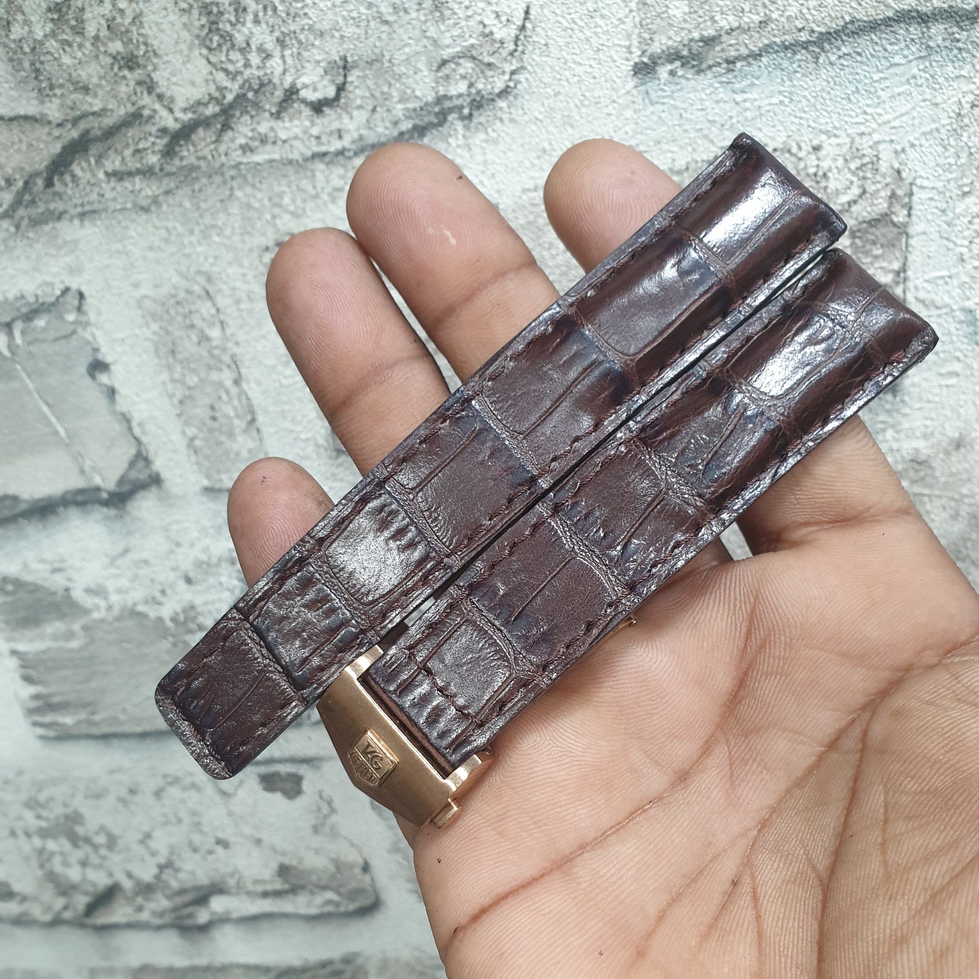 Indianleathercraft Handmade leather strap for tag heuer