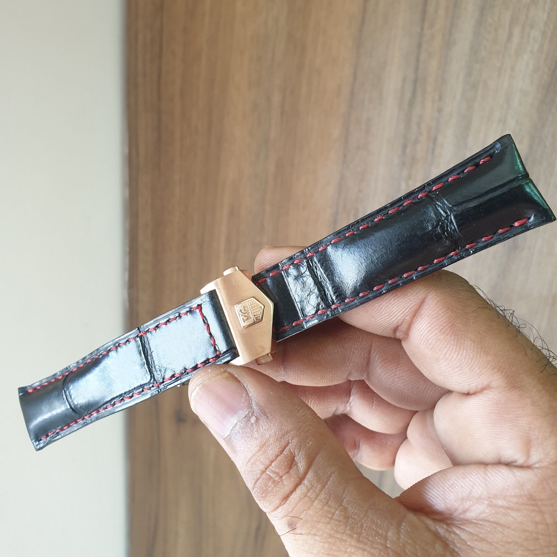 Indianleathercraft Handmade leather strap for tag heuer carrera