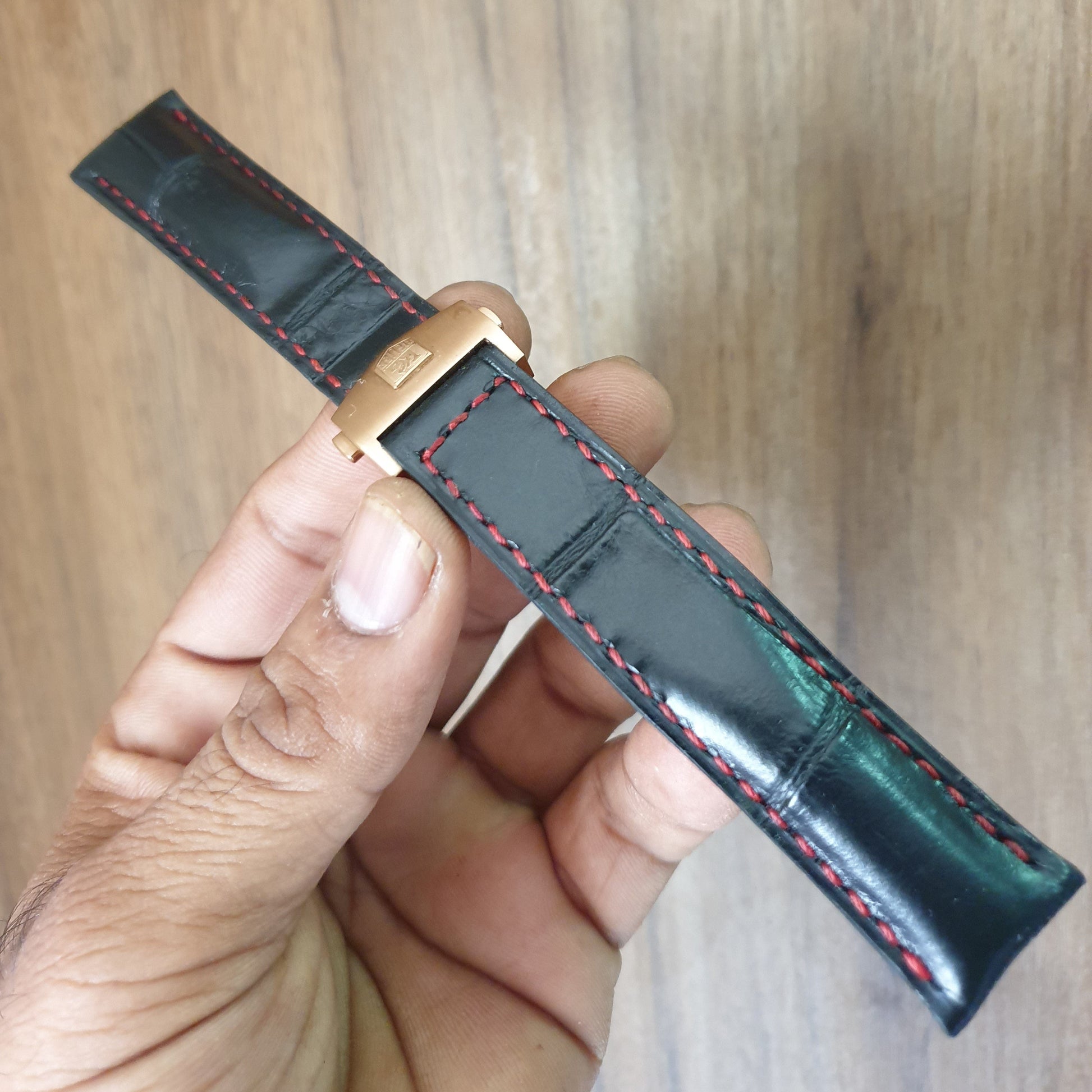 Indianleathercraft Handmade leather strap for tag heuer carrera
