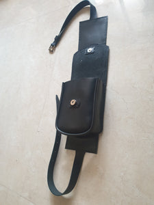 Indianleathercraft Handmade leather tank belt with tank bag