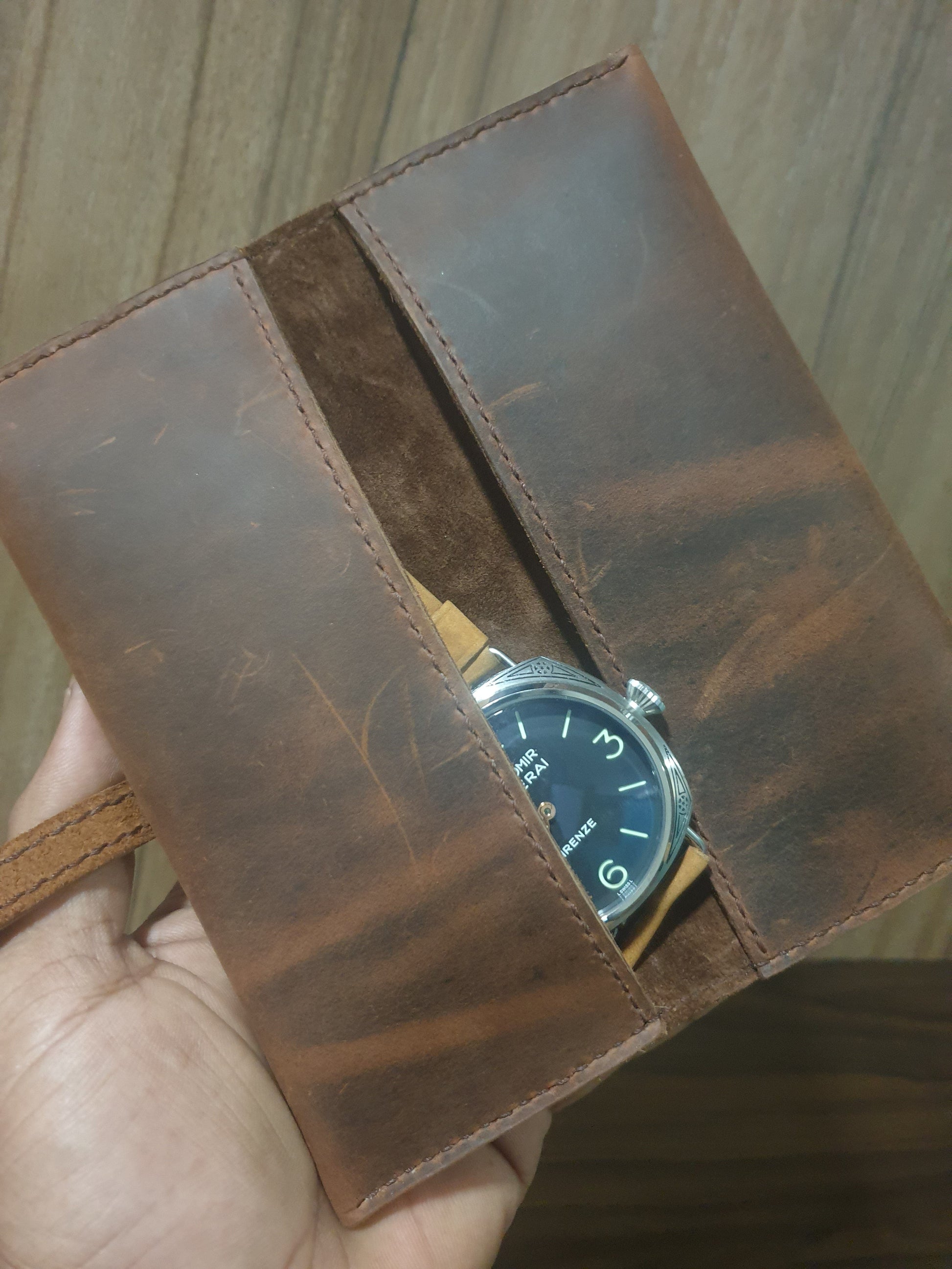 Indianleathercraft Handmade leather watch case