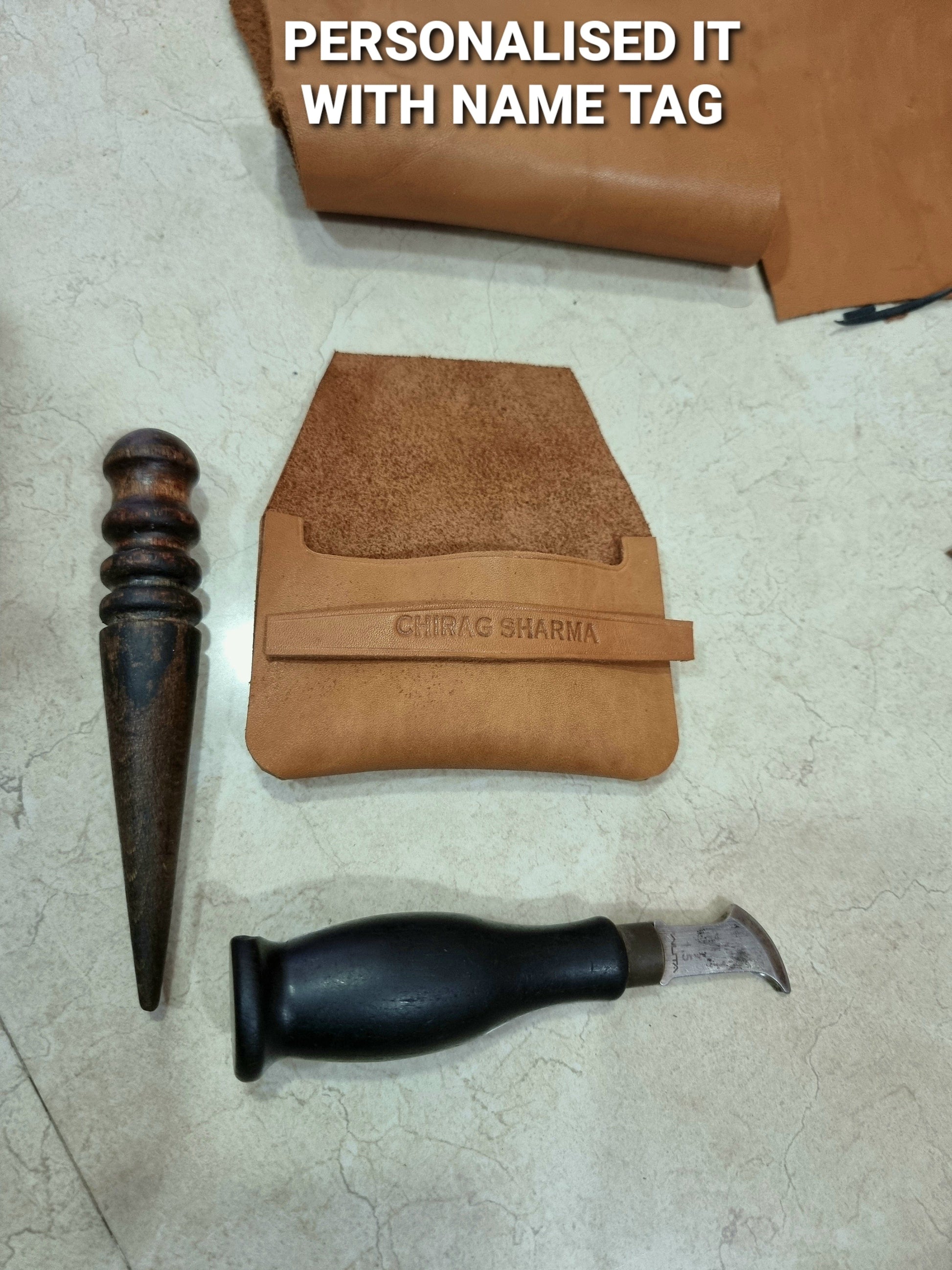Indianleathercraft Handmade minimalist fullgrain leather wallet