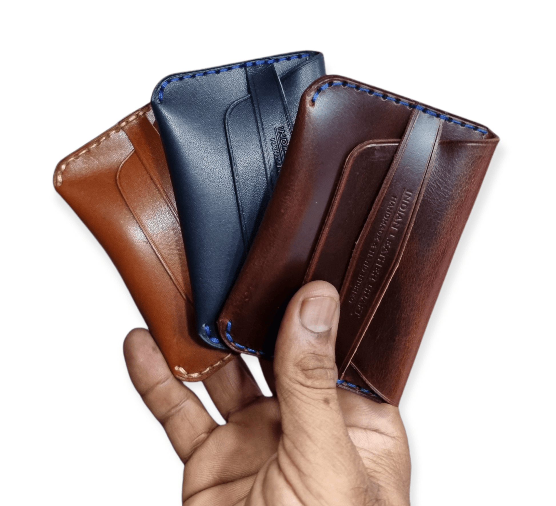 Indianleathercraft Handmade minimalist fullgrain leather wallet
