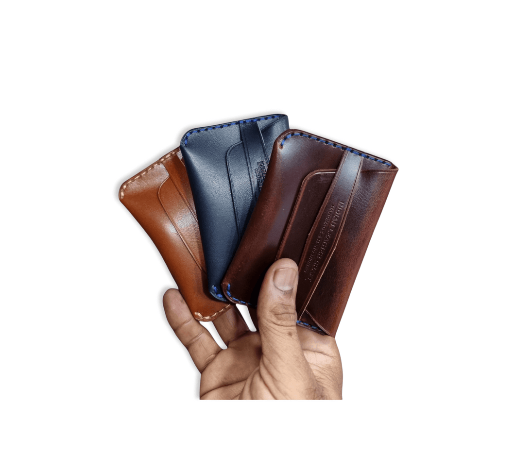 Indianleathercraft Handmade minimalist fullgrain leather wallet