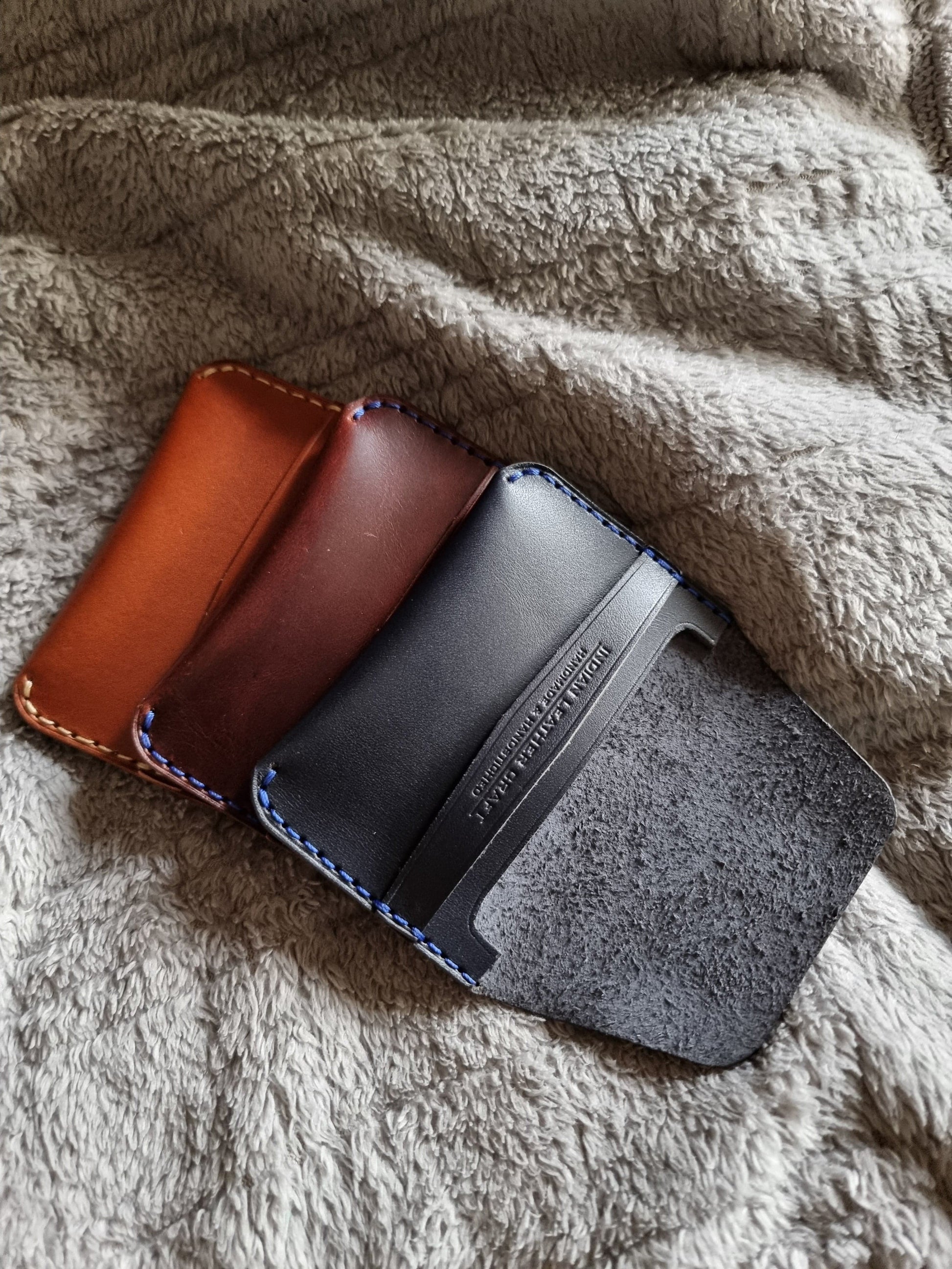 Indianleathercraft Handmade minimalist fullgrain leather wallet
