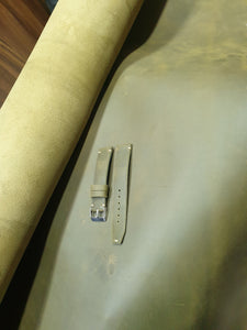 Indianleathercraft Handmade olive green leather strap