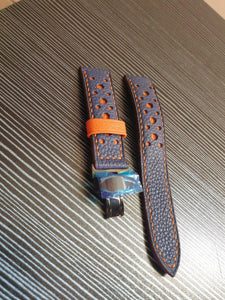 Indianleathercraft Handmade perforated rally leather strap