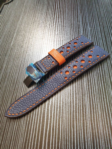 Indianleathercraft Handmade perforated rally leather strap