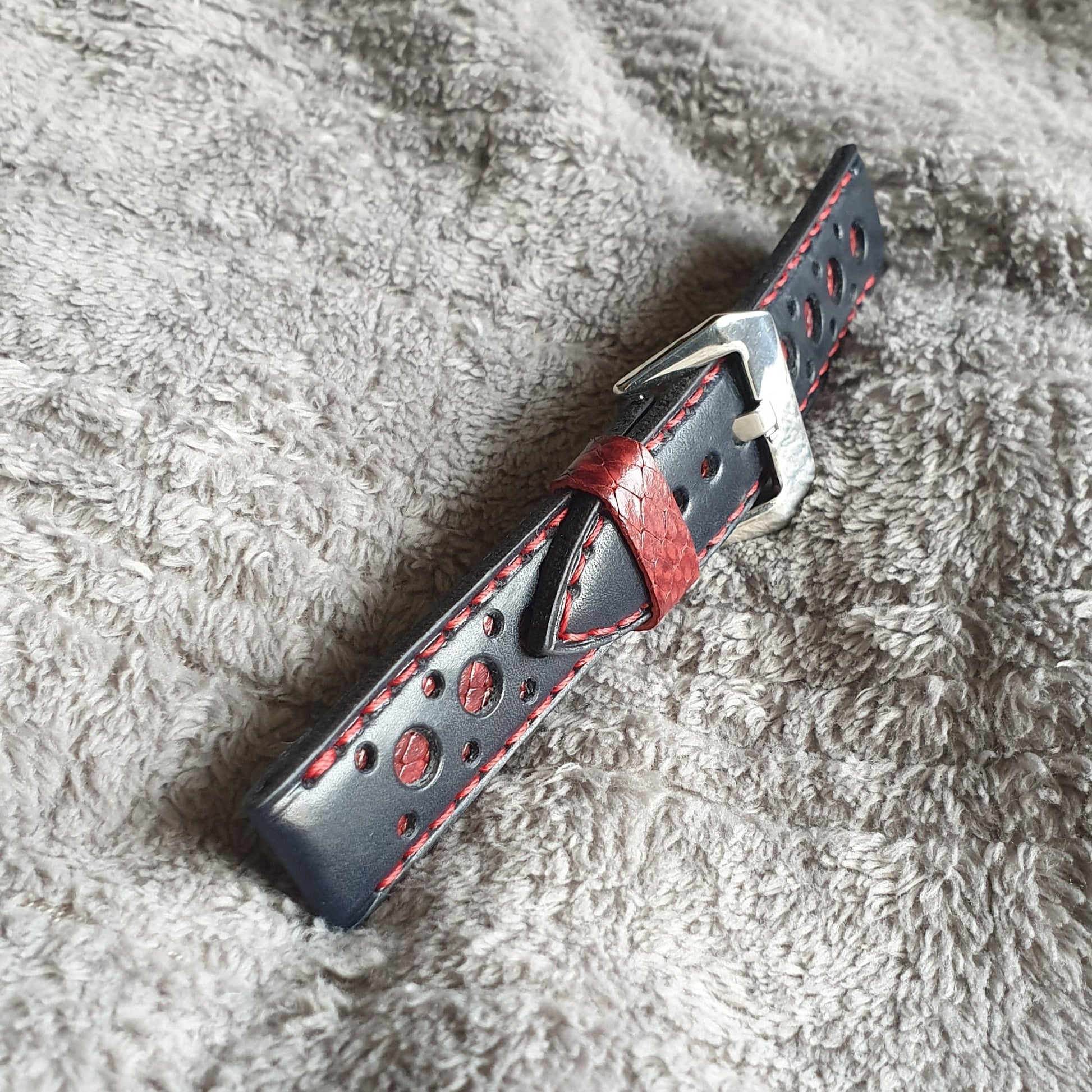 Indianleathercraft Handmade racing leather watch strap