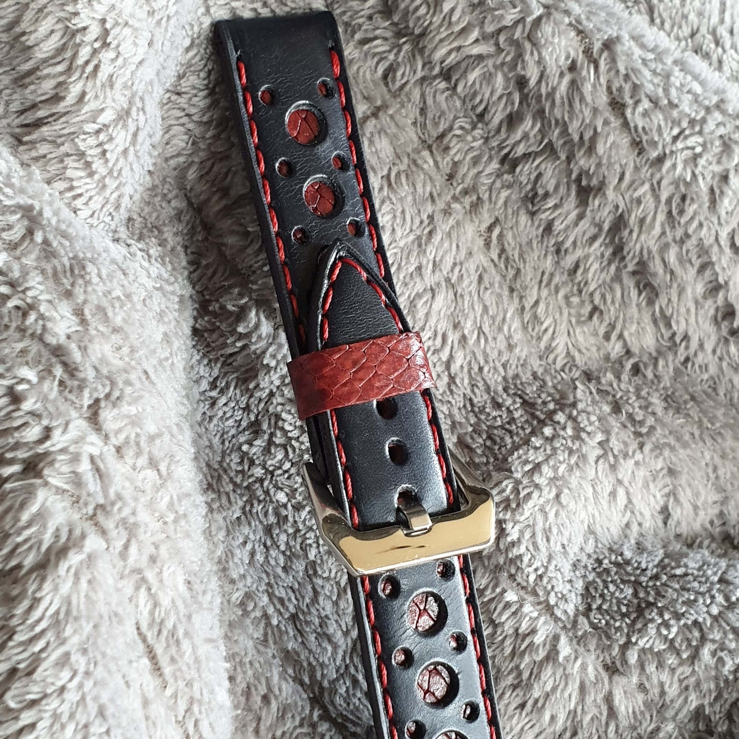 Indianleathercraft Handmade racing leather watch strap