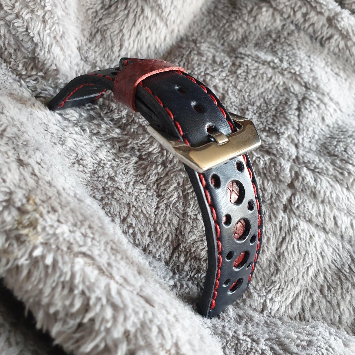 Indianleathercraft Handmade racing leather watch strap