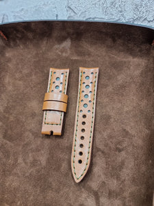 Indianleathercraft Handmade tan rally leather strap