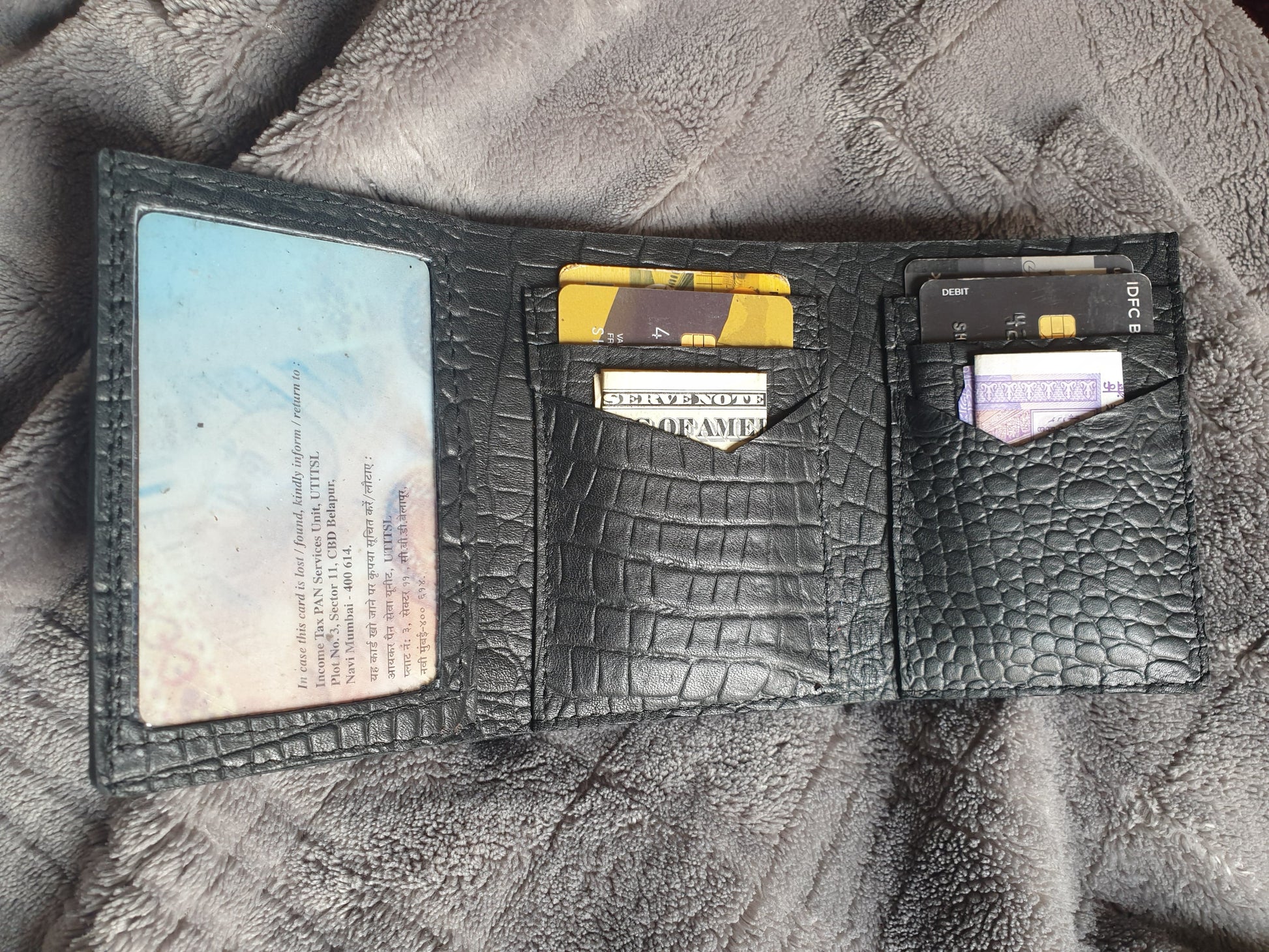 Indianleathercraft Handmade trifold leather wallet