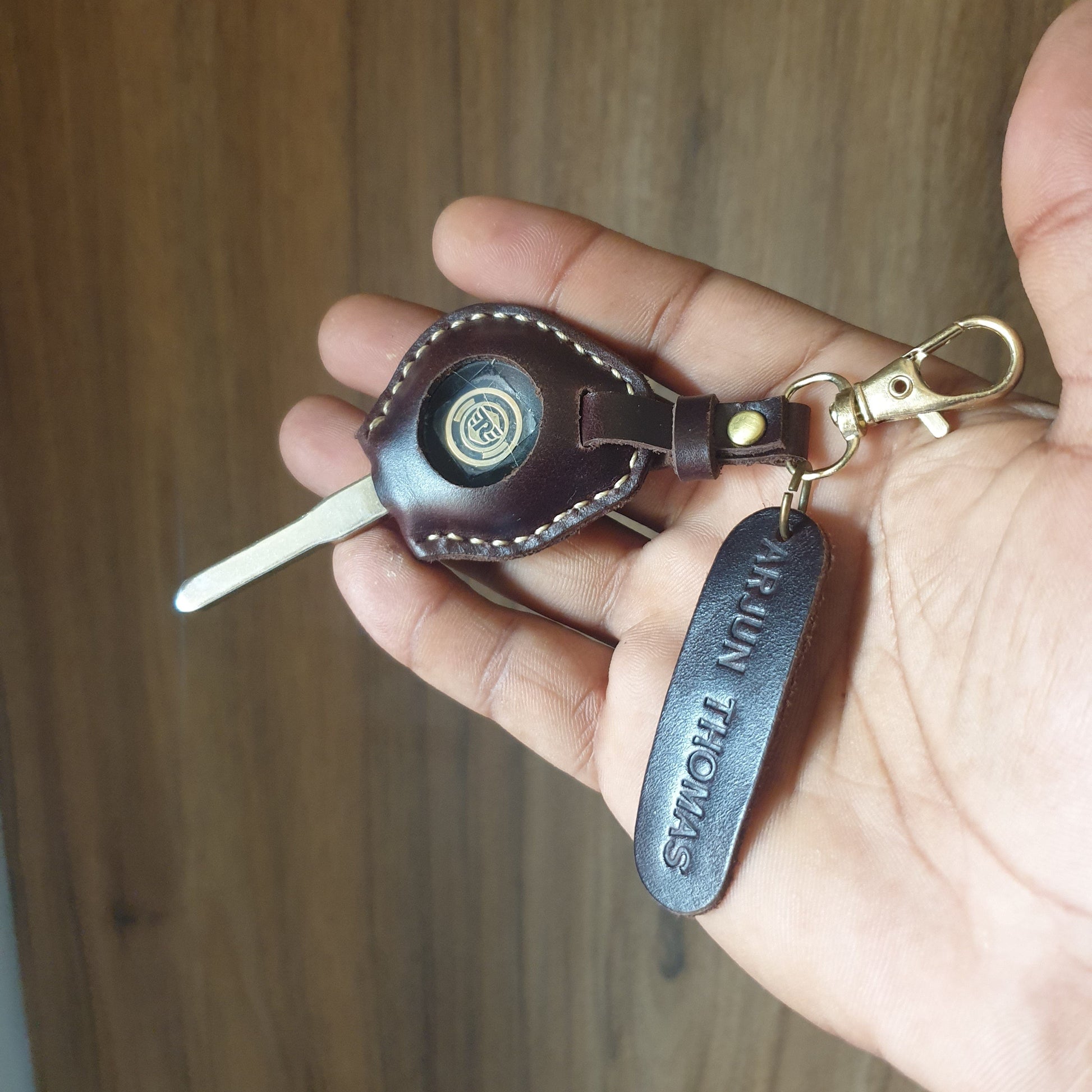 Indianleathercraft Keychains Royal Enfield Meteor leather key cover