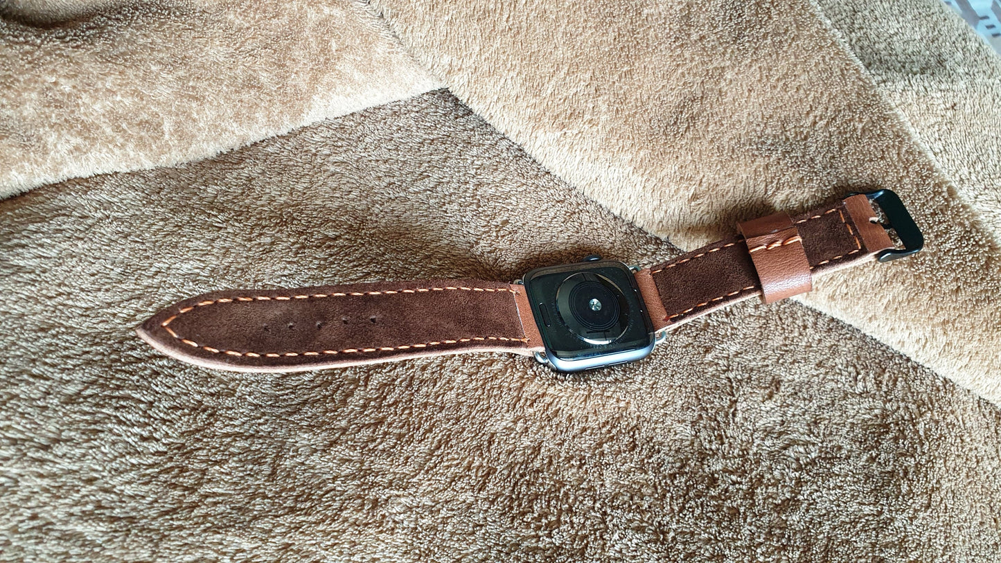 Leather apple watchstrap full grain leather - Indianleathercraft