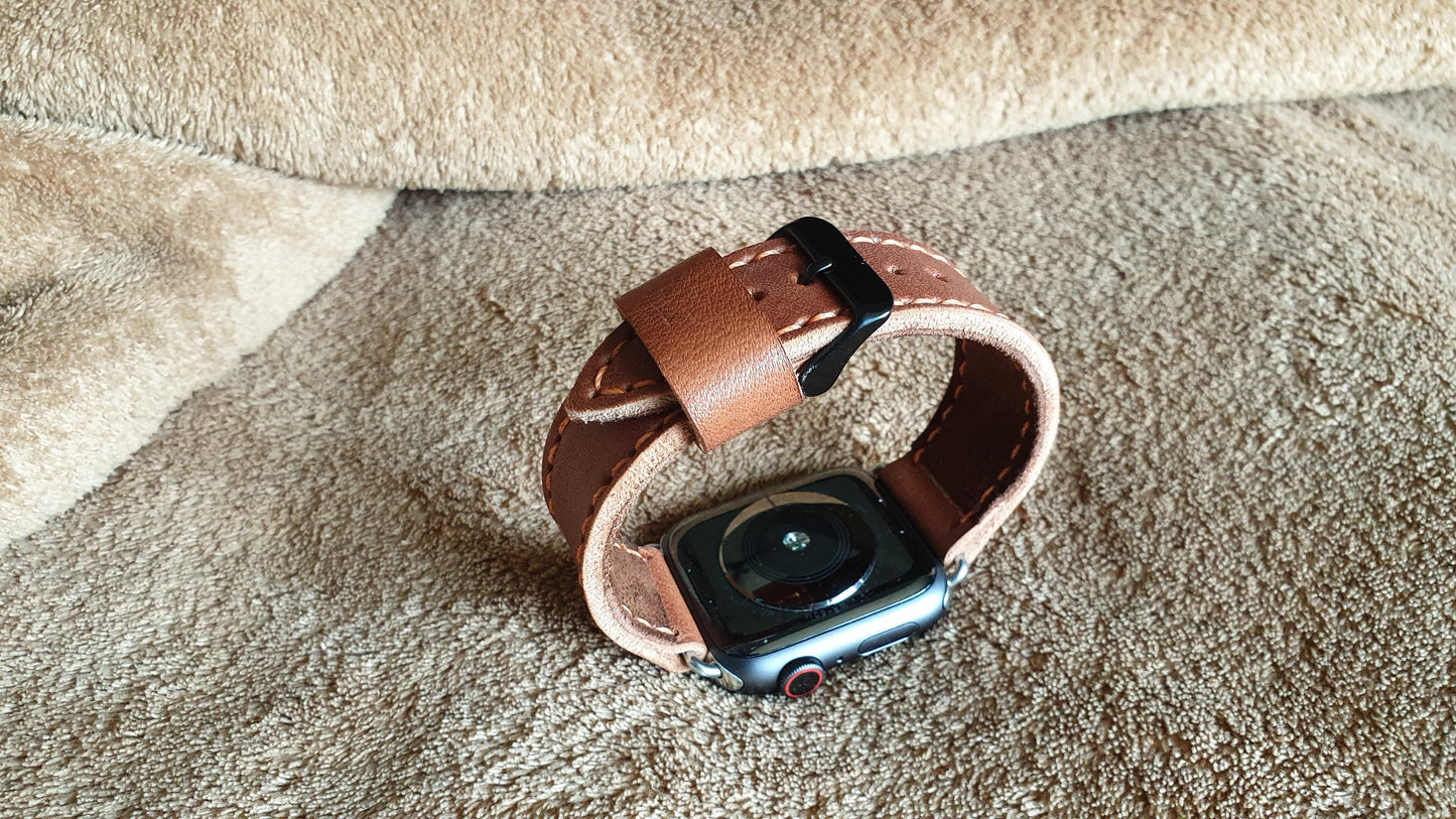 Leather apple watchstrap full grain leather - Indianleathercraft